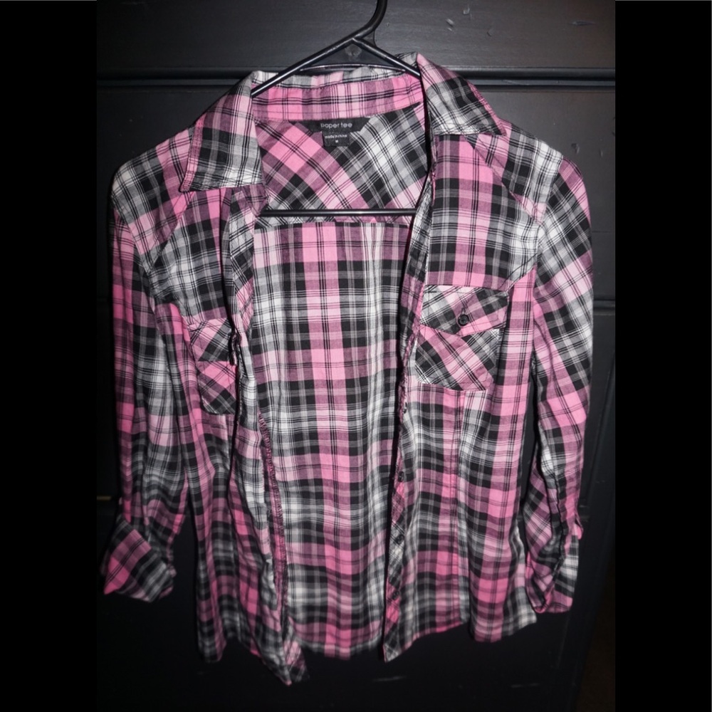 Pink plaid shirt